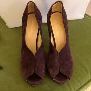 Kate Spade Deep Purple Peep-Toe Heels